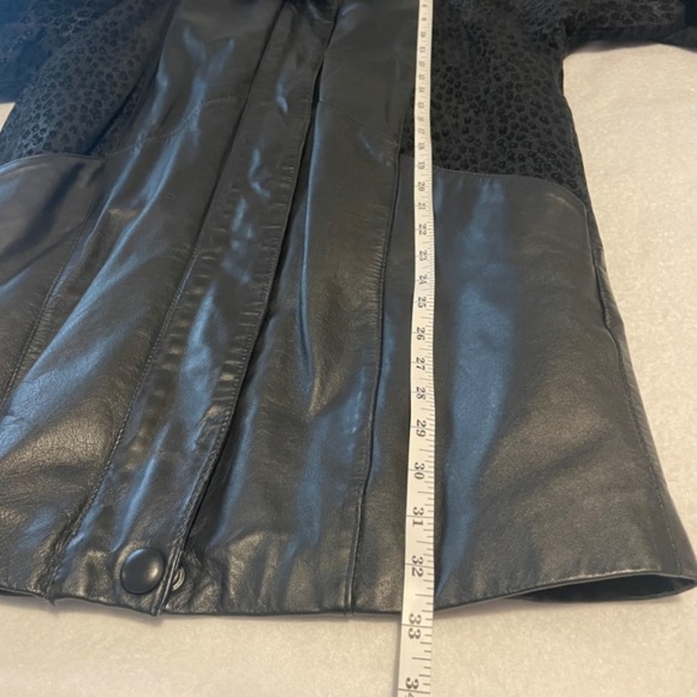 VTG Wilson's Leather Coat SZ XS Thinsulate Trench‎ Full Zip 80s 90s Animal Biker - Picture 8 of 17